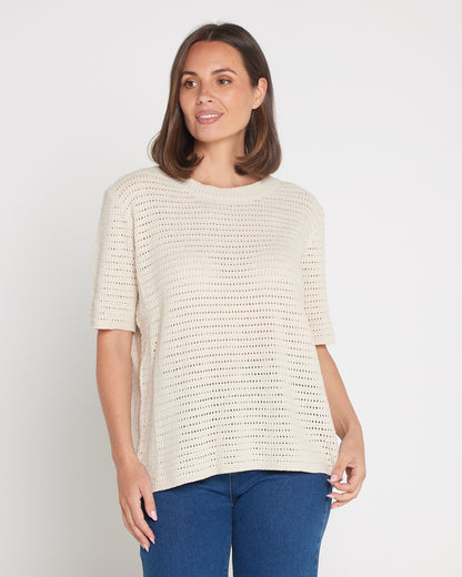 Sylvie Knit Tee - Canvas