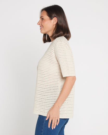 Sylvie Knit Tee - Canvas
