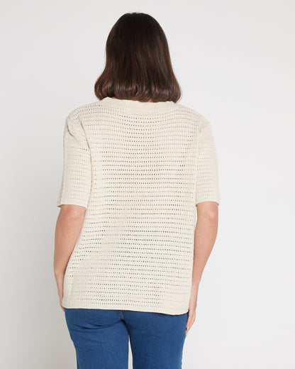 Sylvie Knit Tee - Canvas