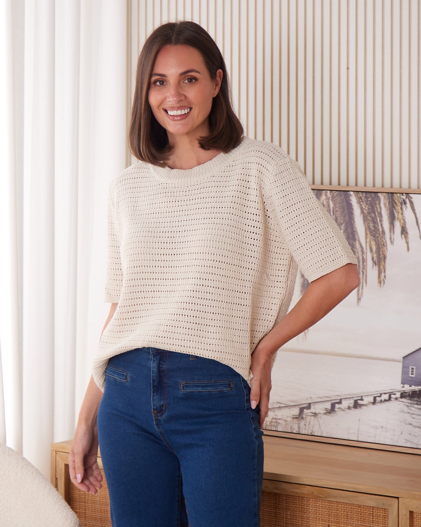Sylvie Knit Tee - Canvas