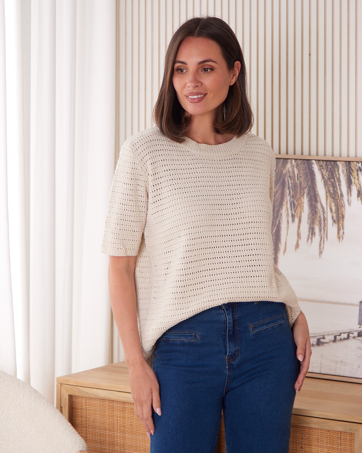 Sylvie Knit Tee - Canvas