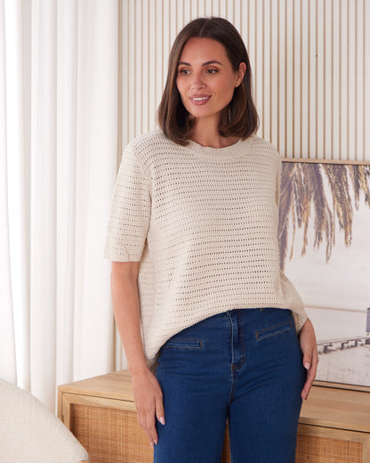 Sylvie Knit Tee - Canvas