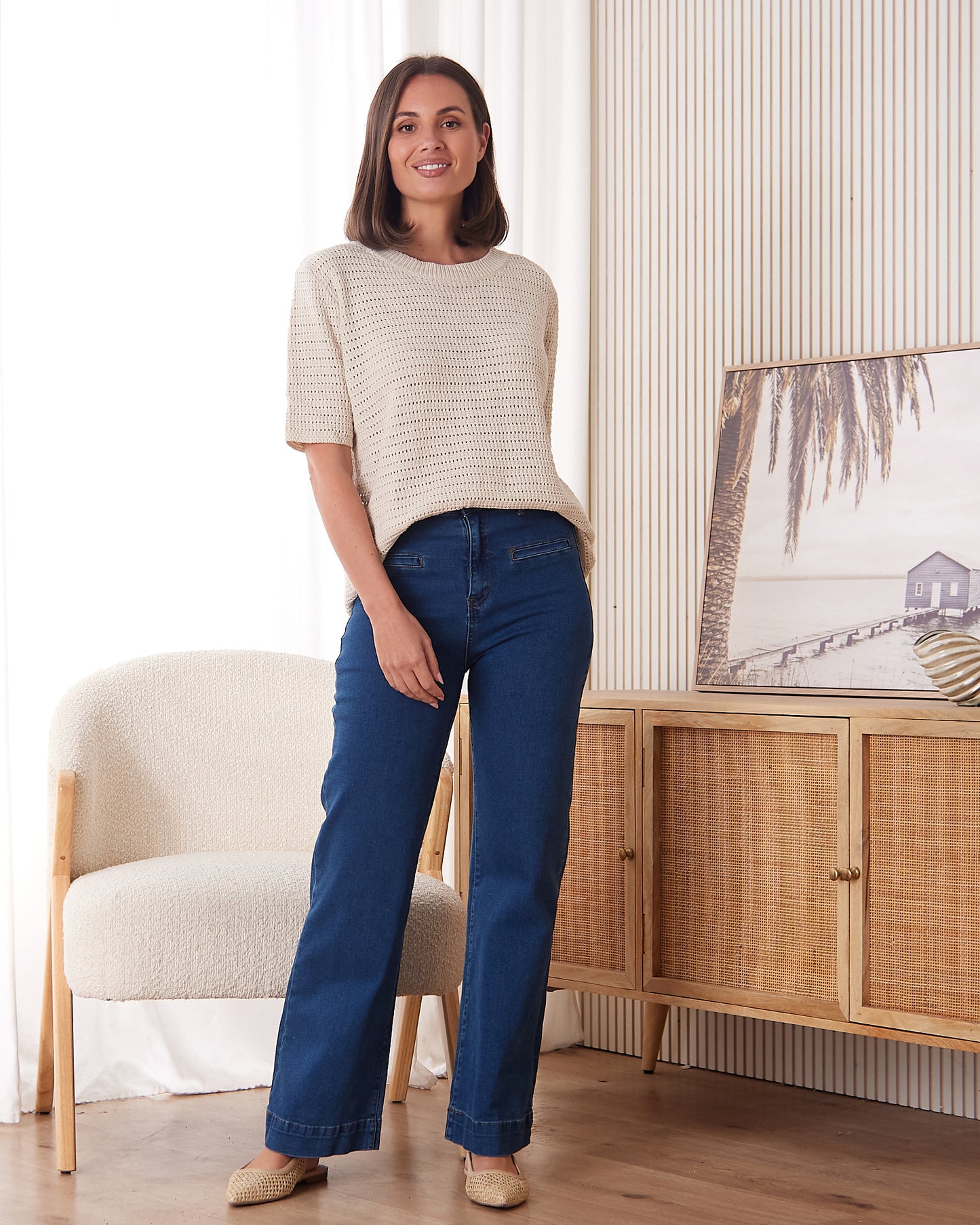 Sylvie Knit Tee - Canvas