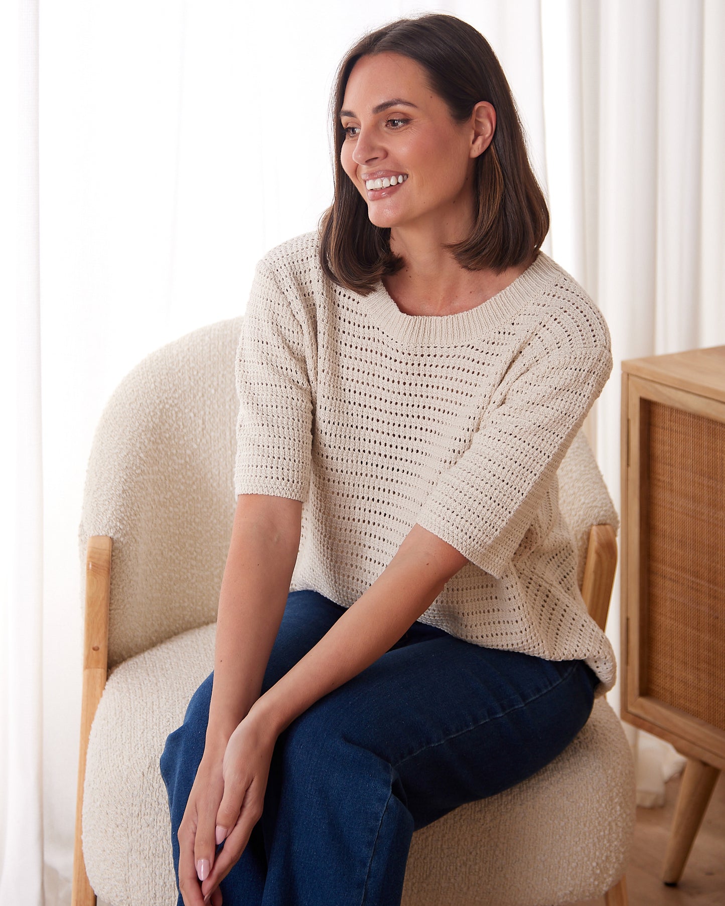 Sylvie Knit Tee - Canvas