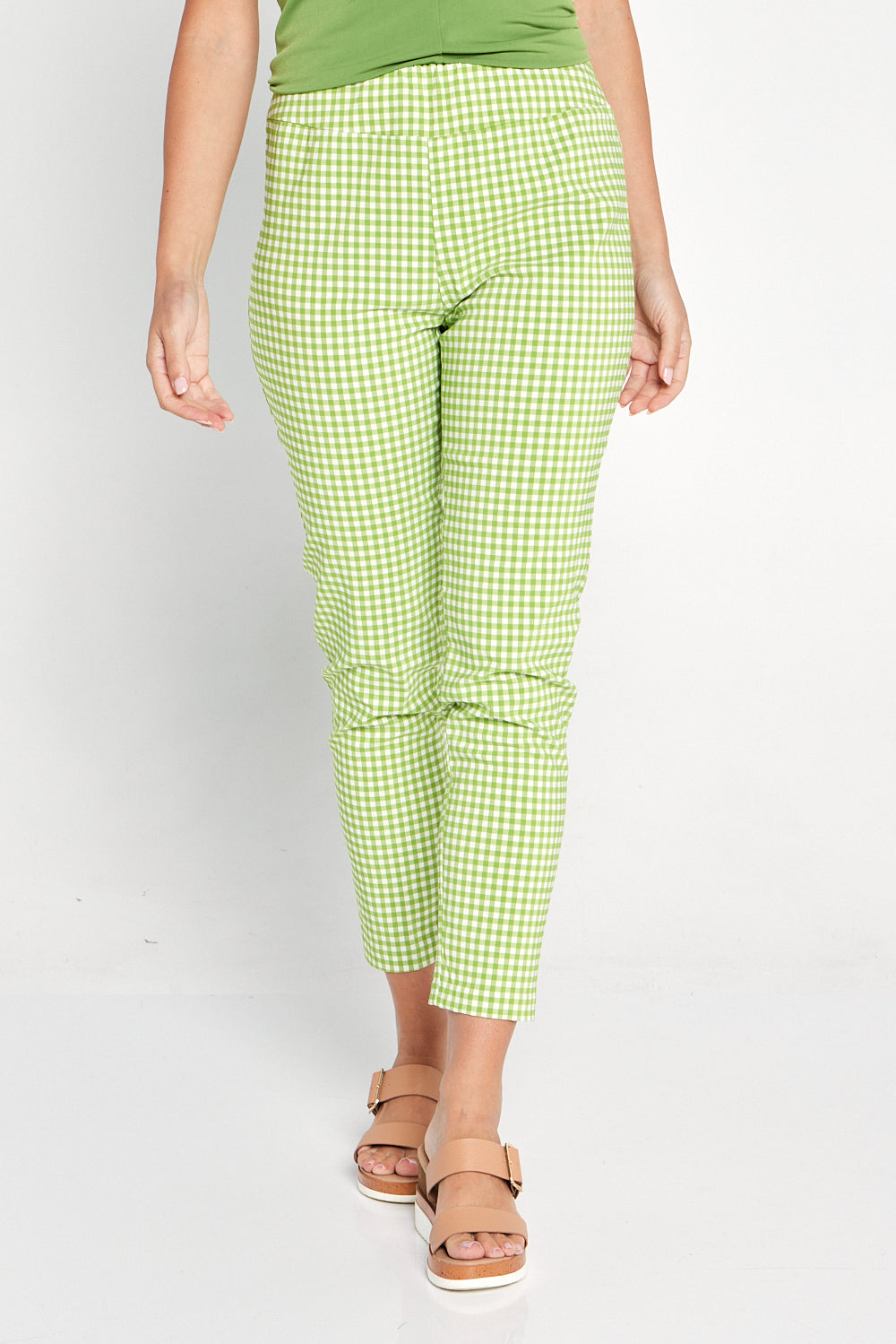 Moira Pants - Black/Grey Gingham | Australian Made Women's