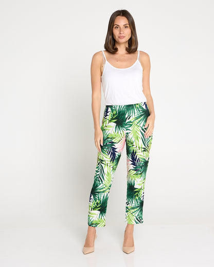 Gianna Printed Pants Petite - Tropical Palm