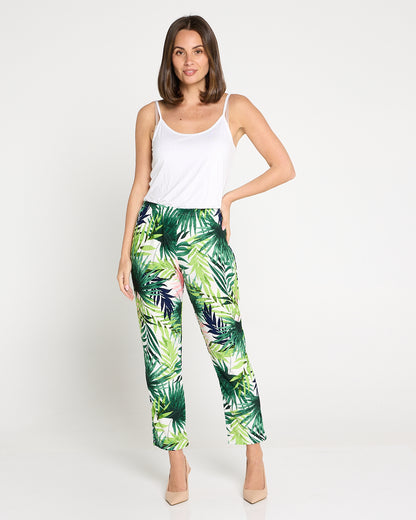 Gianna Printed Pants Petite - Tropical Palm