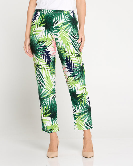 Gianna Printed Pants Petite - Tropical Palm