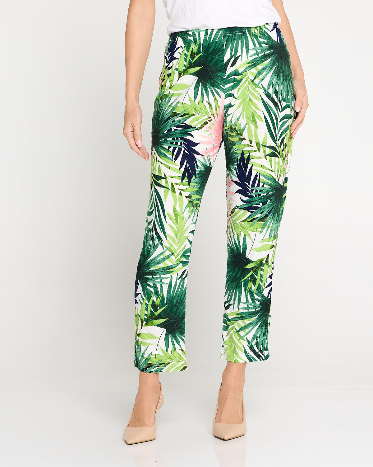 Gianna Printed Pants Petite - Tropical Palm