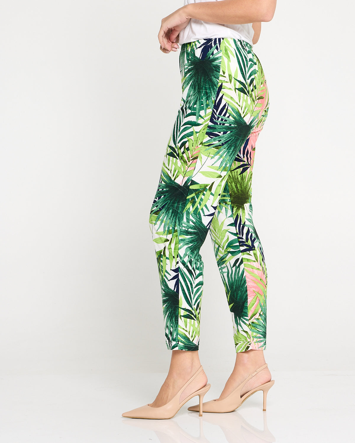 Gianna Printed Pants Petite - Tropical Palm