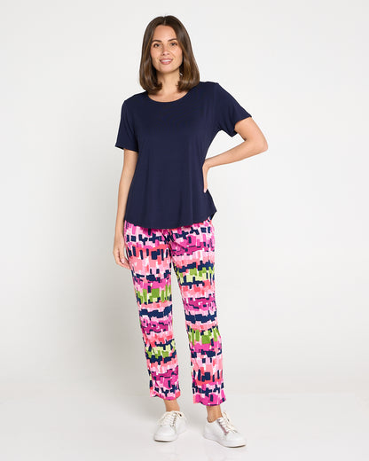 Gianna Printed Pants Petite - Electric Mosaic