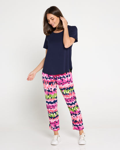 Gianna Printed Pants Petite - Electric Mosaic