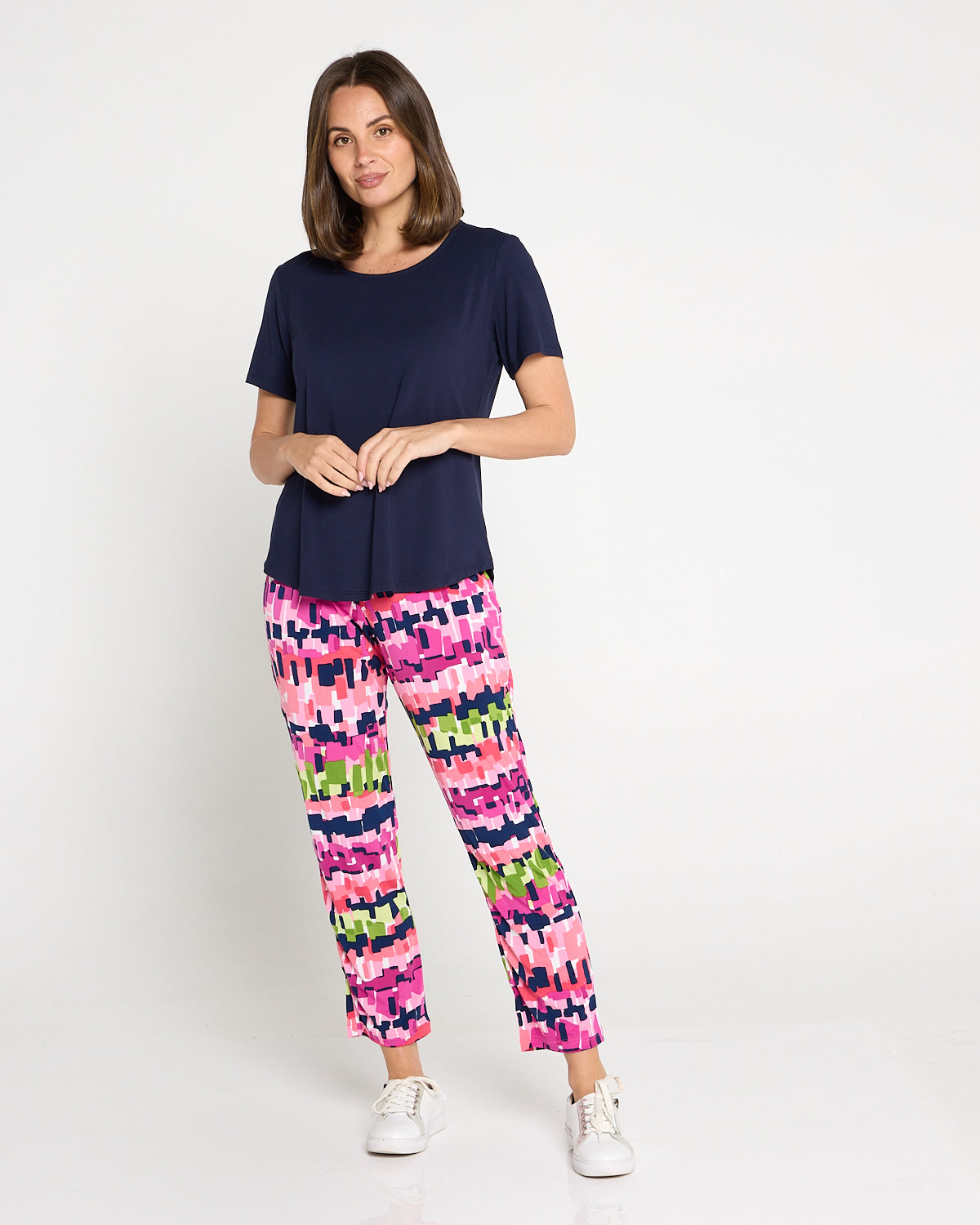 Gianna Printed Pants Petite - Electric Mosaic