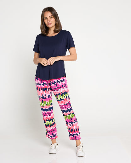 Gianna Printed Pants Petite - Electric Mosaic