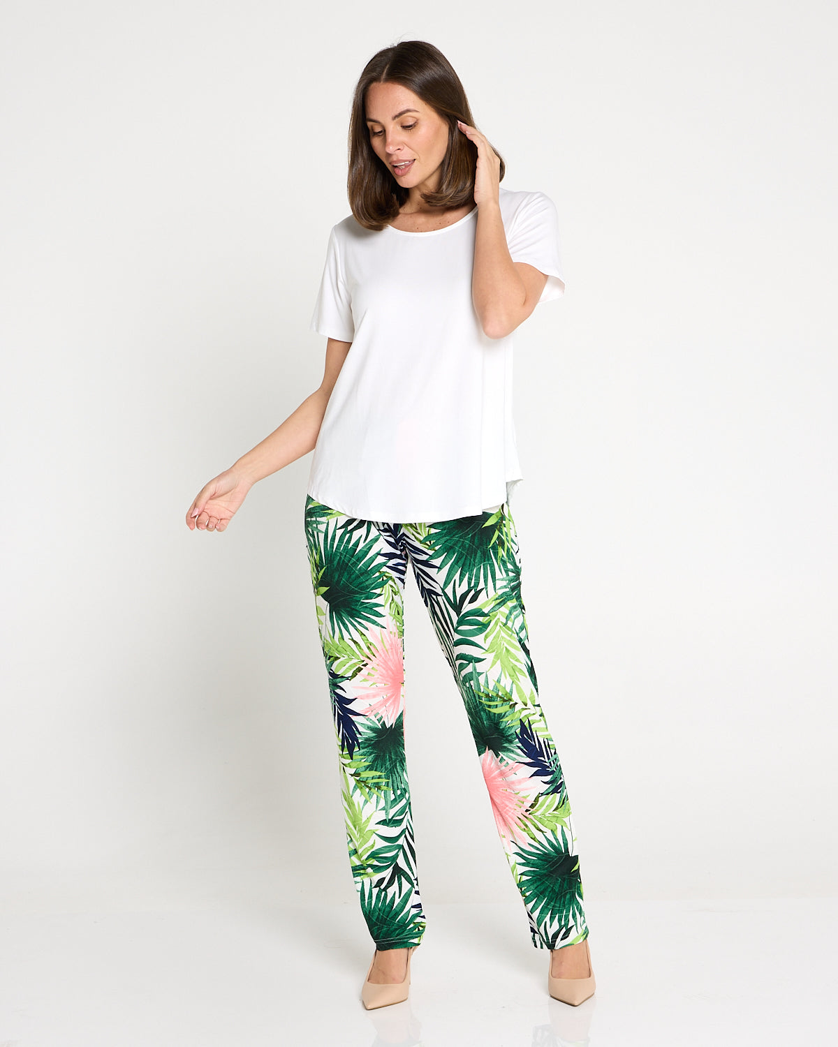 Gianna Printed Pants - Tropical Palm