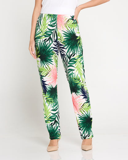 Gianna Printed Pants - Tropical Palm