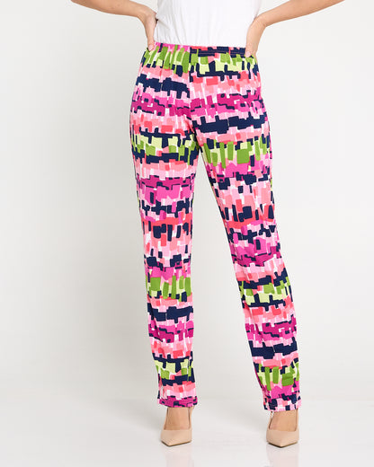 Gianna Printed Pants - Electric Mosaic