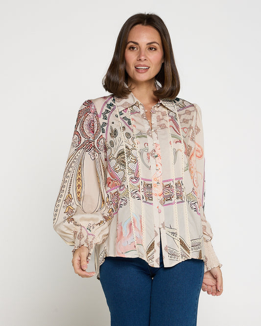 Indiana Blouse - Cream Western