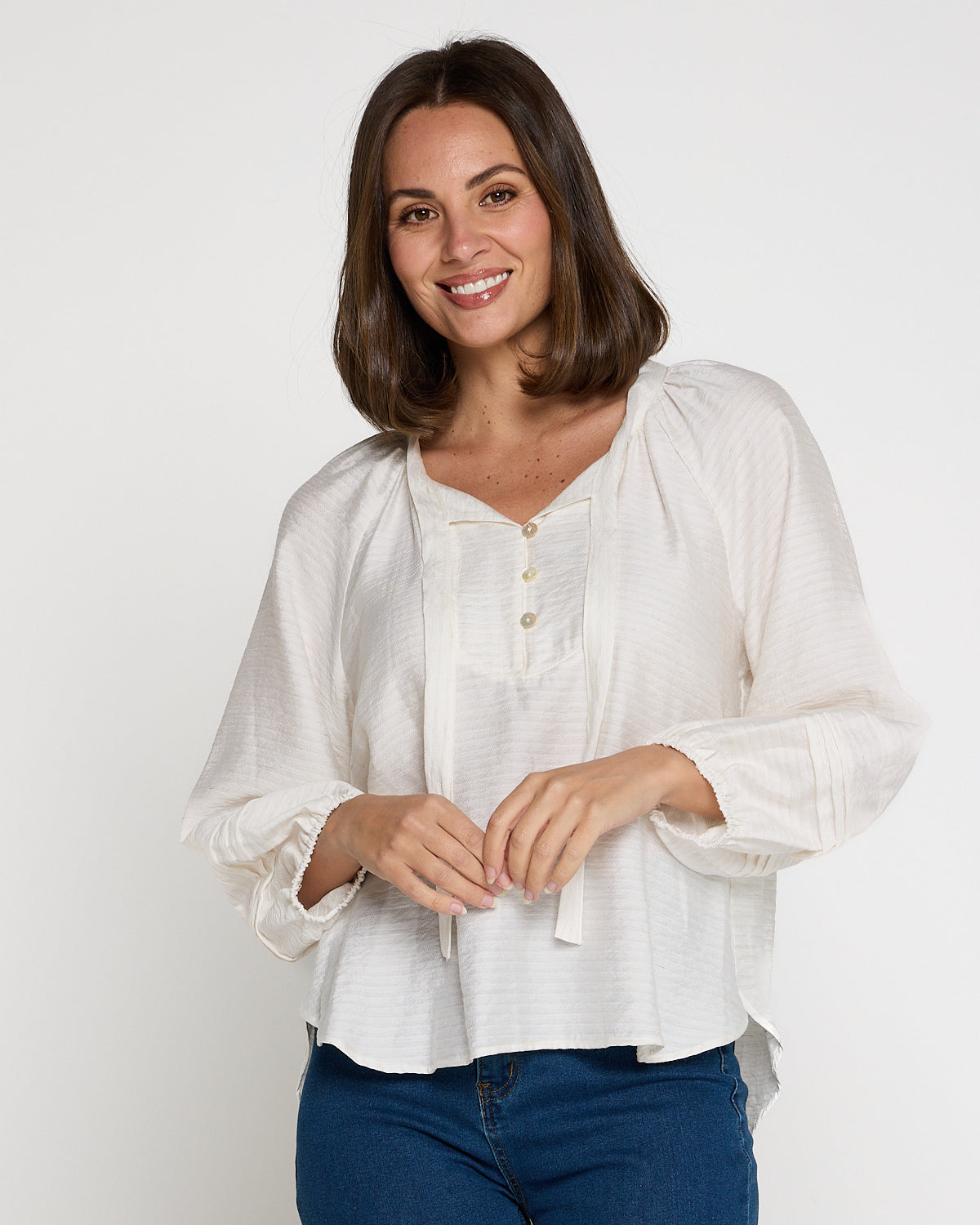 Celestina Blouse - Ivory Shell