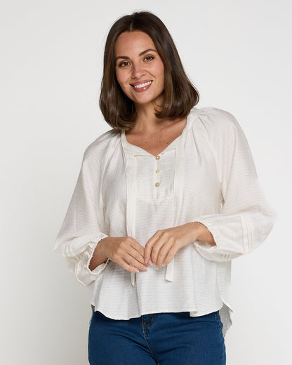 Celestina Blouse - Ivory Shell