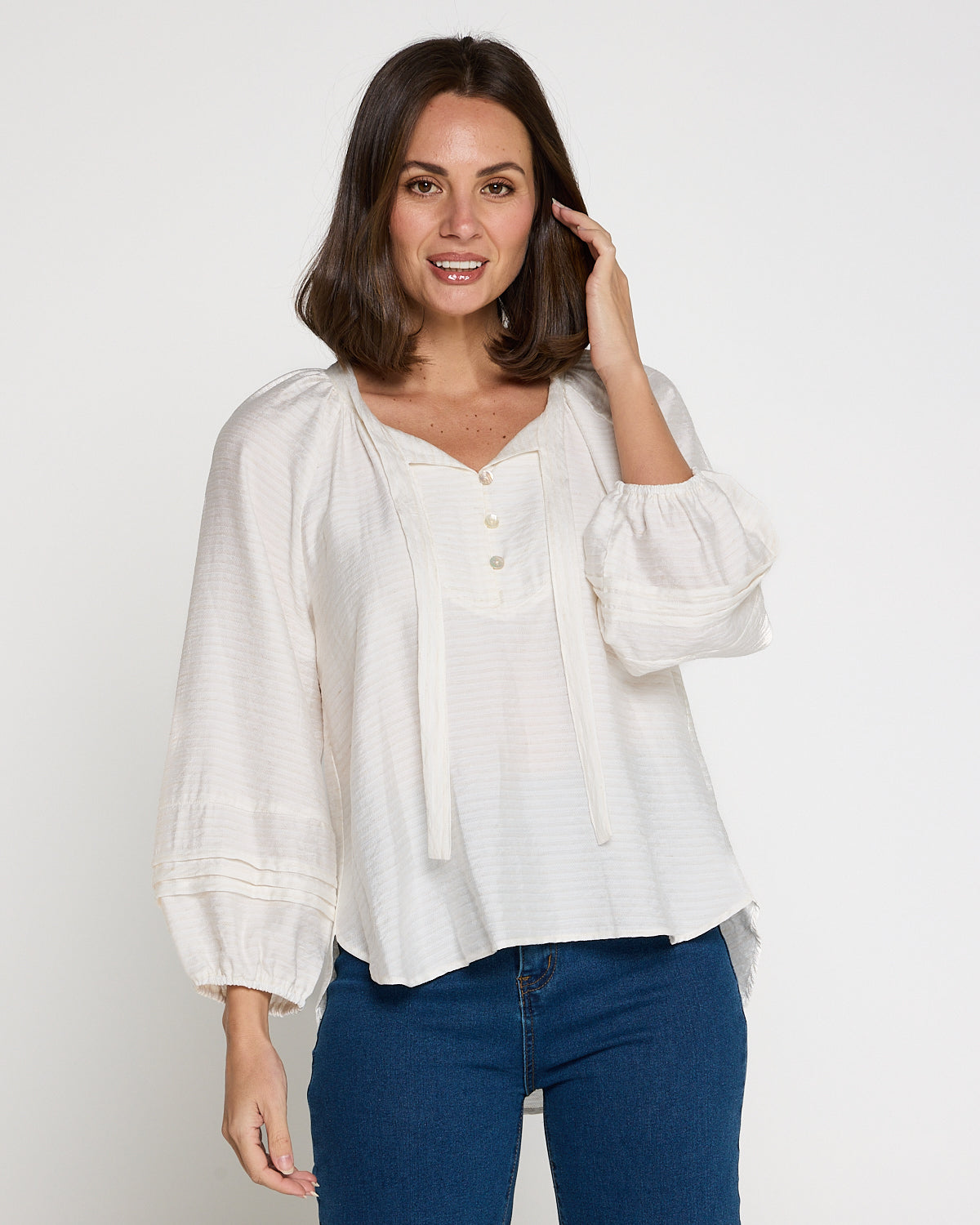 Celestina Blouse - Ivory Shell