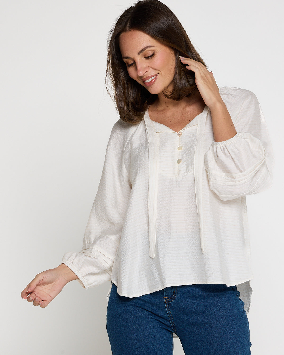 Celestina Blouse - Ivory Shell