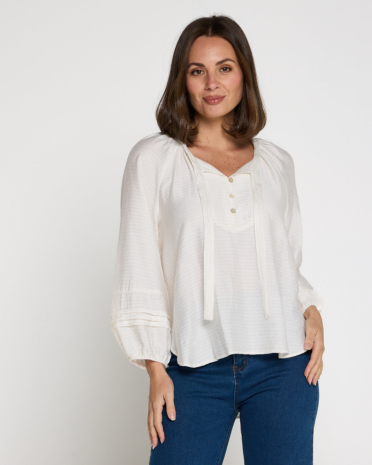 Celestina Blouse - Ivory Shell