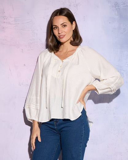 Celestina Blouse - Ivory Shell