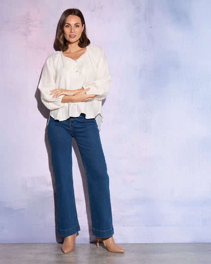 Celestina Blouse - Ivory Shell