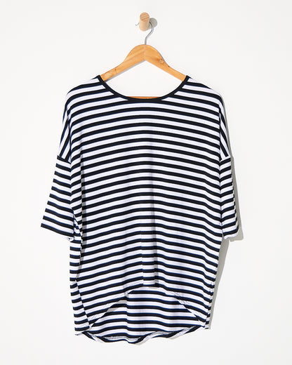 Montmartre Bamboo Top - Black White Stripe