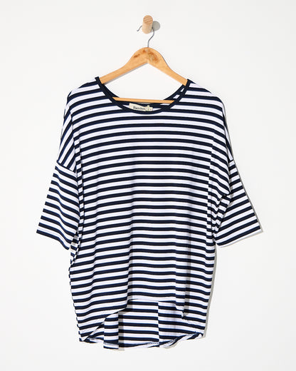 Montmartre Bamboo Top - Navy White Stripe