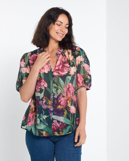 Helena Top - Midnight Bloom: styled view