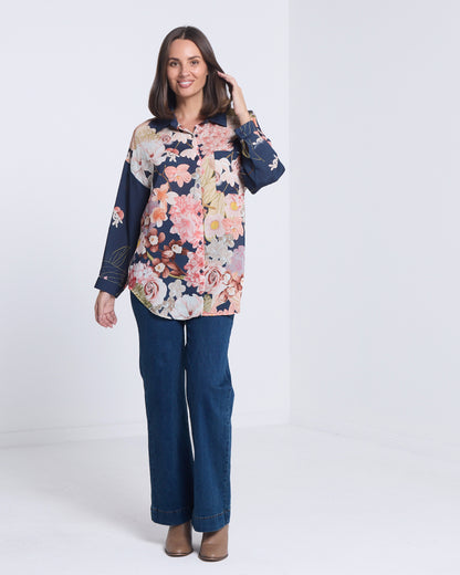 Marcela Blouse - Navy Floral