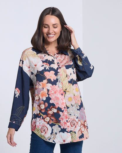 Marcela Blouse - Navy Floral