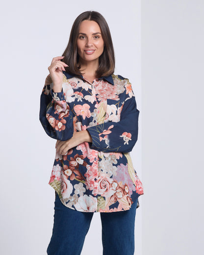 Marcela Blouse - Navy Floral