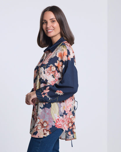 Marcela Blouse - Navy Floral
