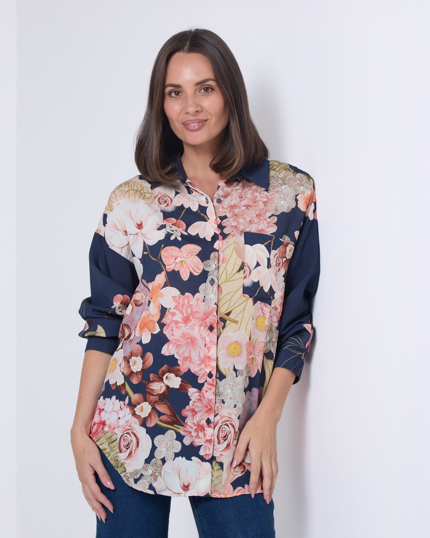 Marcela Blouse - Navy Floral