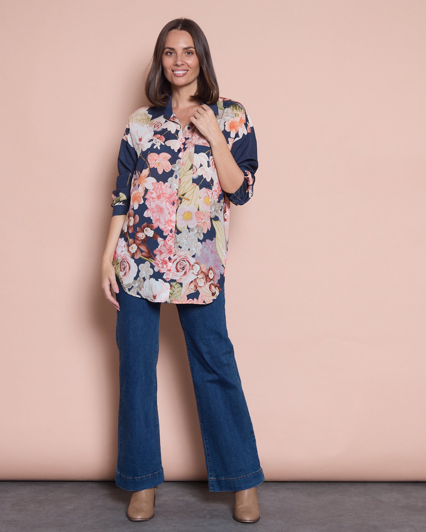 Marcela Blouse - Navy Floral
