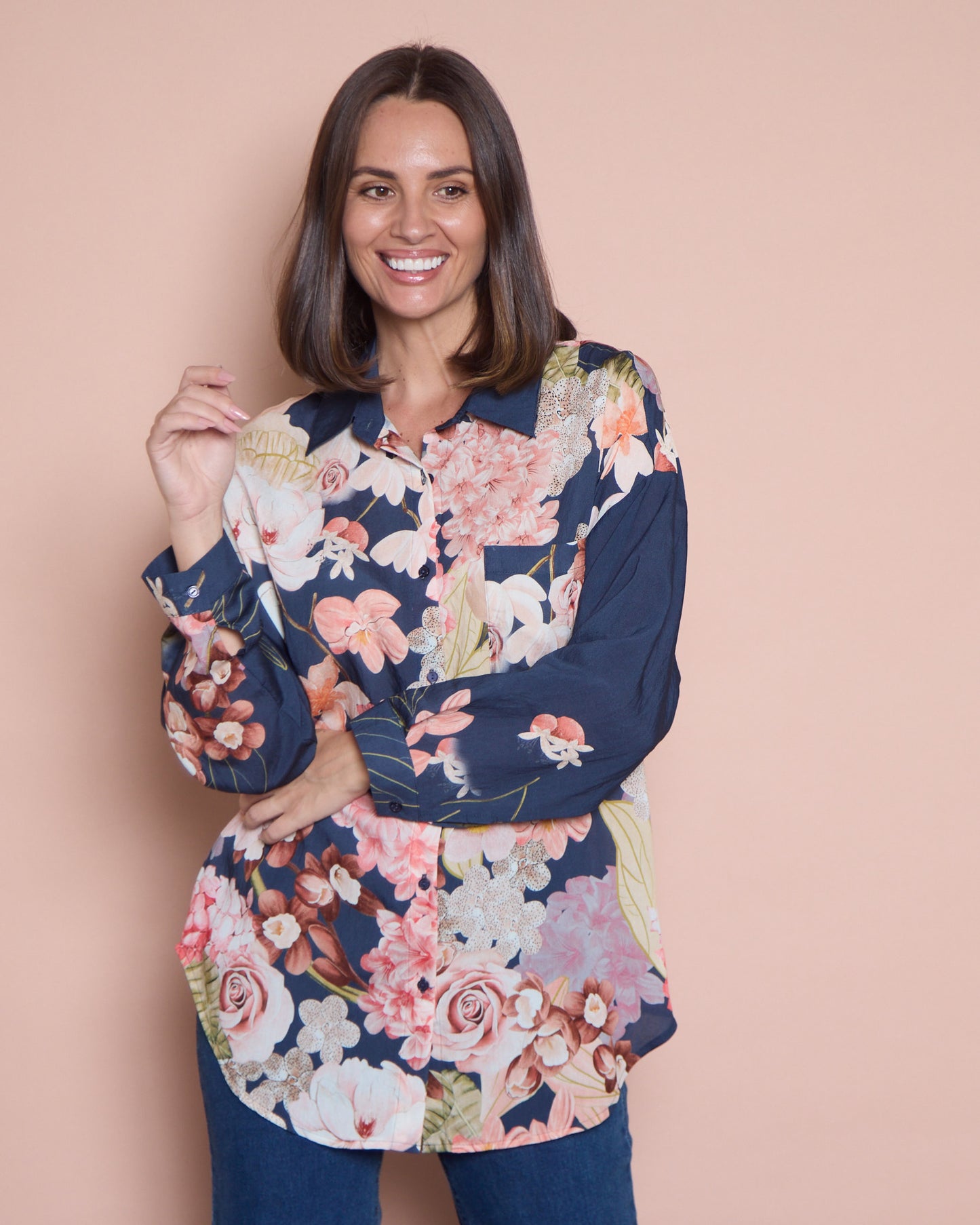 Marcela Blouse - Navy Floral