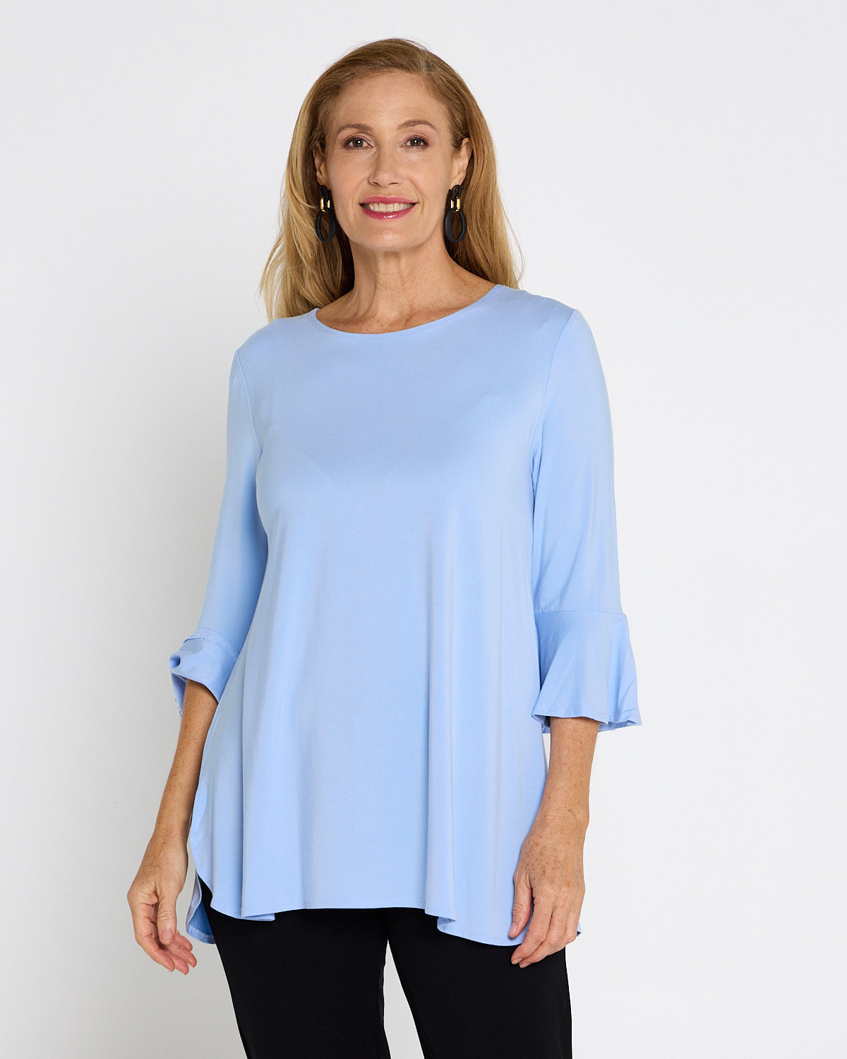Lacey Bamboo Top - Cornflower Blue