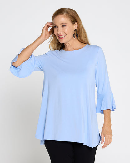 Lacey Bamboo Top - Cornflower Blue