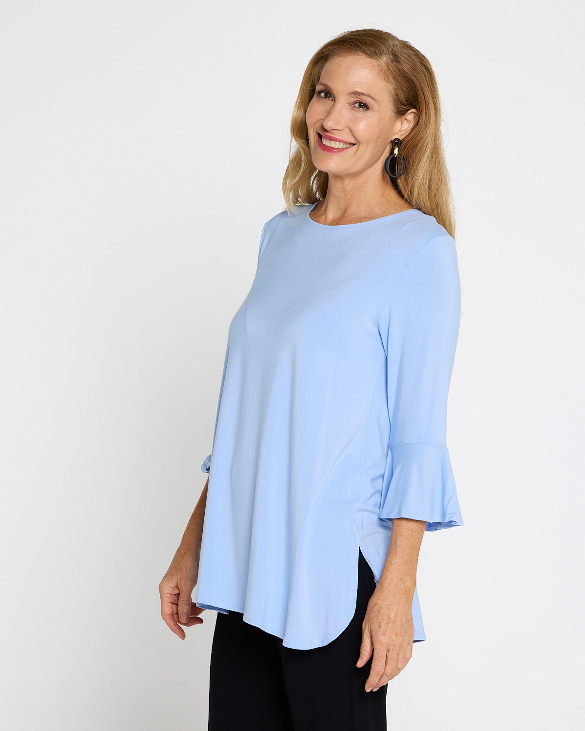 Lacey Bamboo Top - Cornflower Blue