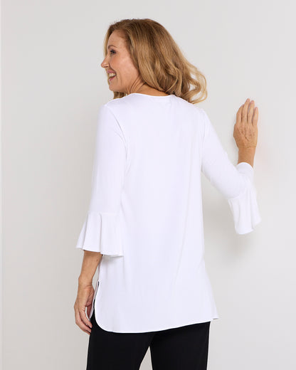 Lacey Bamboo Top - White