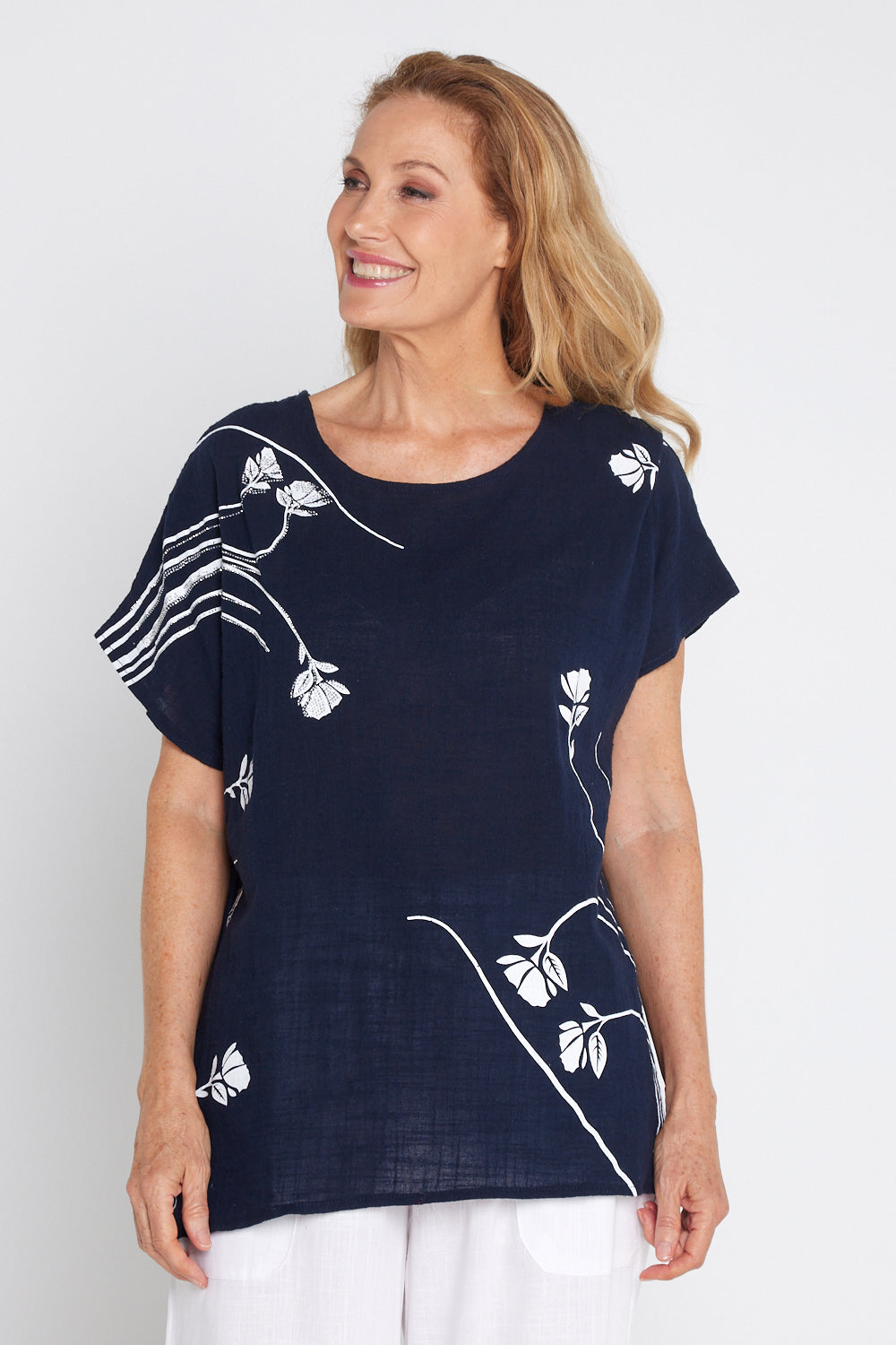 Valerie Diamanté Top - Navy