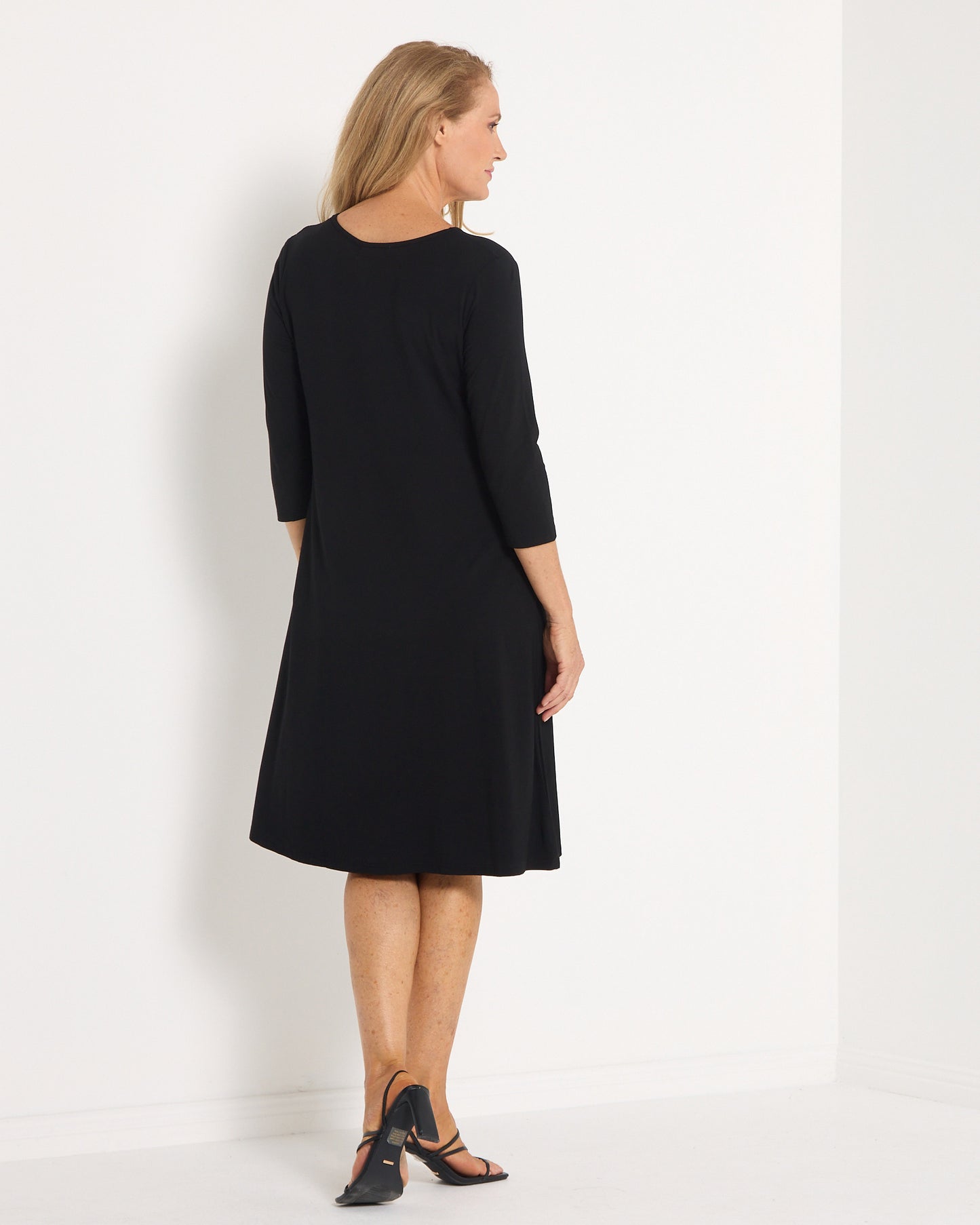 Aria Bamboo Swing Dress - Black