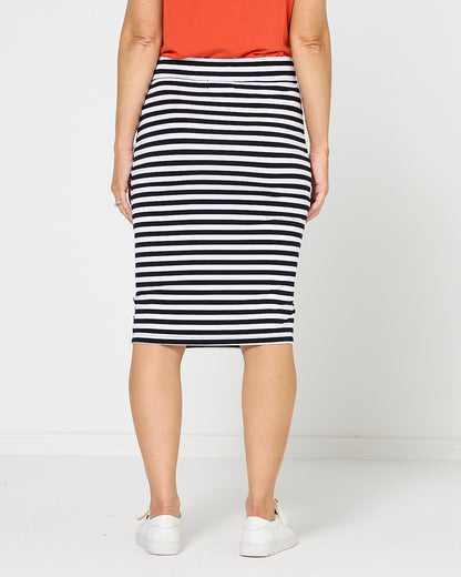 Hera Bamboo Skirt - Black Stripe