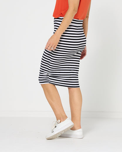 Hera Bamboo Skirt - Black Stripe