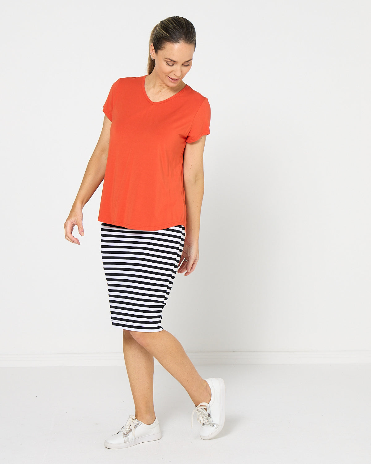 Hera Bamboo Skirt - Black Stripe