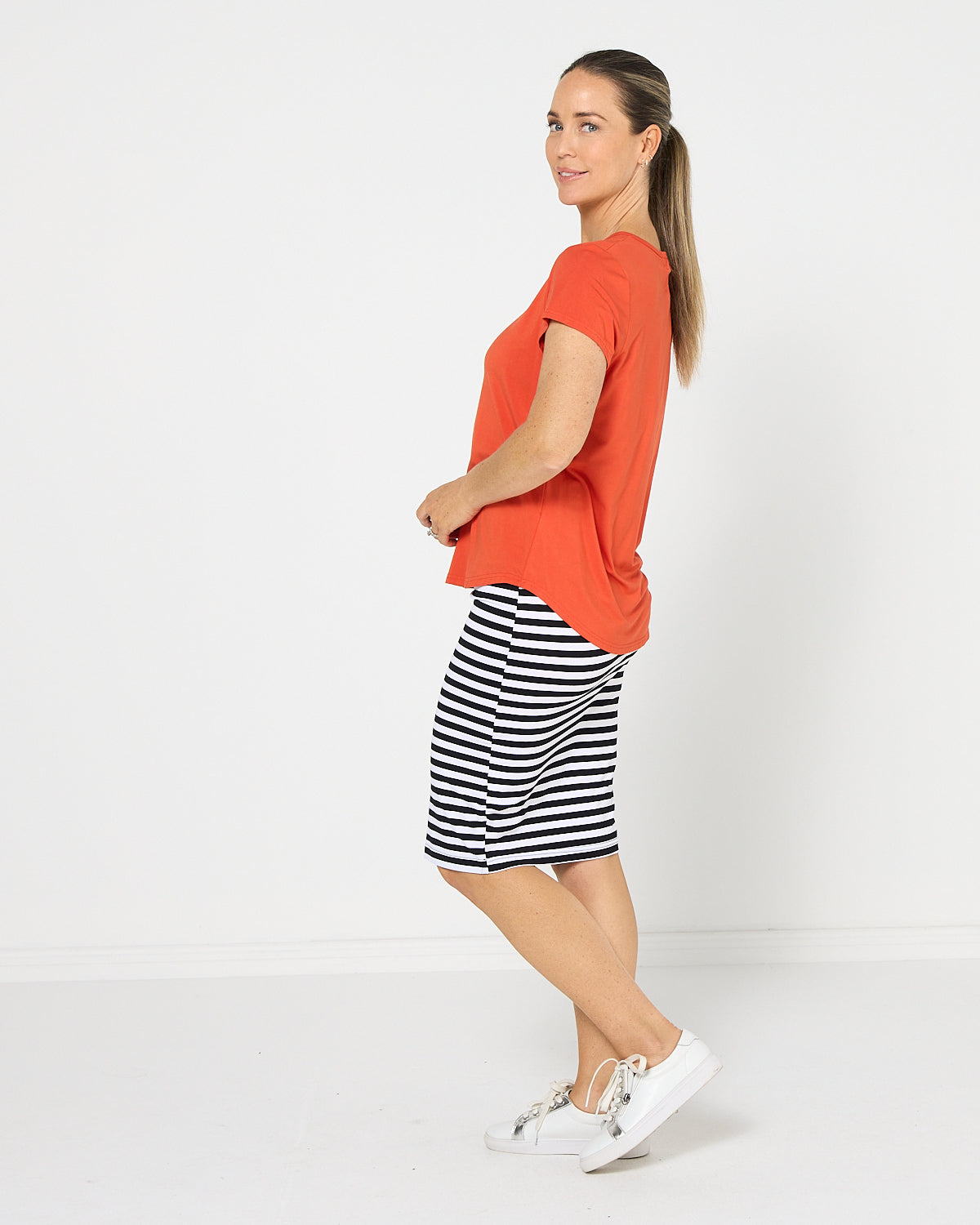 Hera Bamboo Skirt - Black Stripe