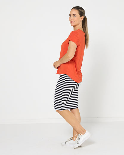 Hera Bamboo Skirt - Black Stripe
